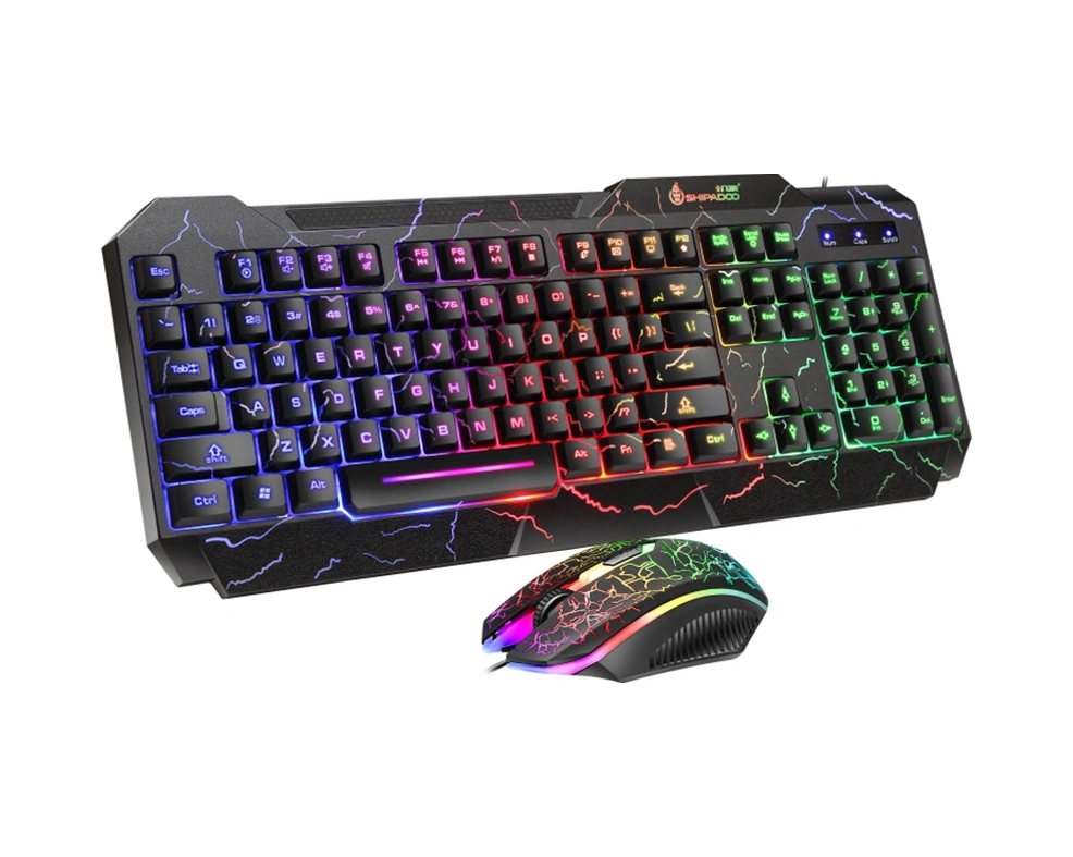 Sones Shıpadoo D620 104 Tuşlu Kablolu Rgb Renkli Çatlak Arka Aydınlatmalı Oyun Klavyesi Ve Fare Seti Dizüstü Bilgisayar Ve Pc İçin