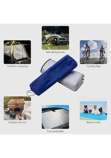 Moveevo 2 2m İki Yönlü Alüminyum Folyo Yatak: Çadır, Piknik, Plaj Ve Ev İçi Çocuk Crawling Matı - Nem Engelleme Çok Renkli