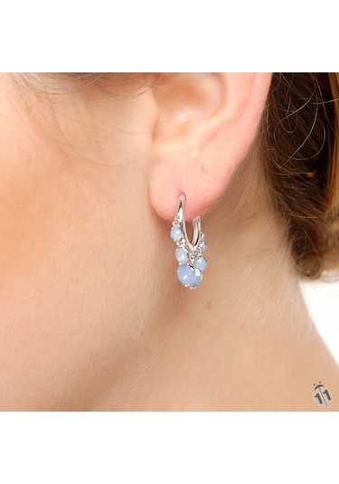 Mineral Takı Mavi Taşlı Küpe N11.70416