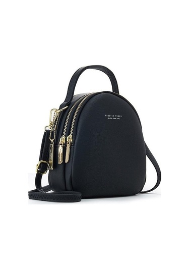 Ganzhoushop Sırt Sırt Saf Renk Küçük Kapasiteli Çantaları Çantaları Çantaları Büyük Black Bayan Bayan Bayan Basit Wj Siyah