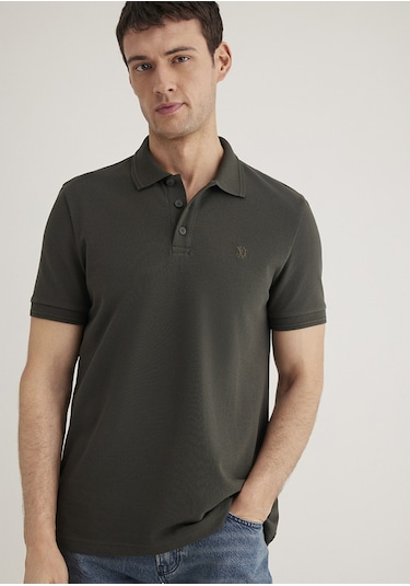 Mavi - Antrasit Polo Tişört 064946-71587 Antrasit