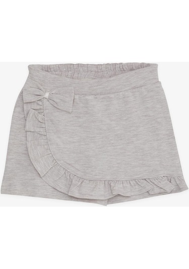 Breeze Kız Çocuk Şort Etek Fiyonklu Fırfırlı 1.5-5 Yaş, Bej Melanj-bej Melanj Bej Melanj