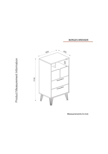 Dekorister Borges Şifonyer Cura-Nehirkumu-Antrasit