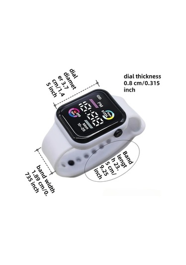 Trendooze Stilli Pembe Dış Ticaret Spor Saati Parlayan Kare Dijital Saat Pembe