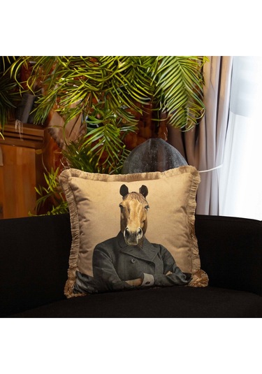 Mr. Horse Kadife Yastık/kırlent Dolgu Boncuk Elyaf Uluslararası Yıkama Ve Solmama Sertifikası Çok Renkli