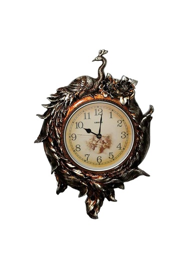 Duvar Saati Tavuskuşu Temalı Büyük Polyester Saat No.2 50 X 80 Cm çok Renkli
