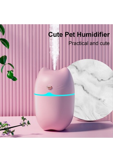 Suofeng Renkli Gece Işığı Ultrasesli Nemlendirici - 260ml Kapasite, Su Yokken Otomatik Kapanma, Usb Besleme, Ofis/oda/araç Uygun, Pembe