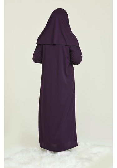 Çantalı Namaz Elbisesi Mürdüm