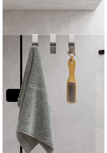 Zift Unique Paslanmaz Çelik İnoks Havlu Askısı,duşakabin Cam Askılık,banyo Duşakabin Askı 3 Adet Diğer