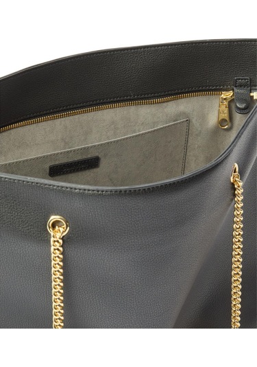 Minimal Monogram Chain Siyah Kadın Tote-8772 Siyah
