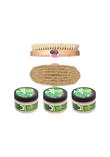 Ostwint Aloe Vera Yüz ve Vücut Jel Peeling 3 x 300 ML + La Perla Doğal At Kılı Fırçası