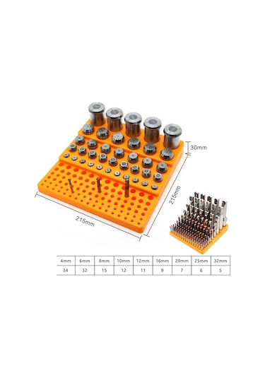 Leasetake Çok İşlevli Matkap Tutucu 131 Delik Alet Tutucu Kutusu Matkap Ucu Saklama Kutusu Siyah Siyah