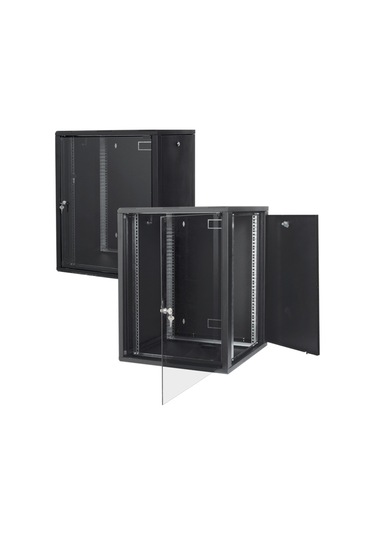 Setrack 19" 9U 600 x 600 Duvar Tipi Rack Kabinet + Sabit Raf
