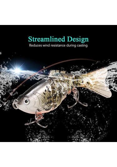 Neevoyu 5 Adet 10cm Sert Yem Balık Avı Oltası - Keskin Üçlü Kancalı Yapay Yem Seti