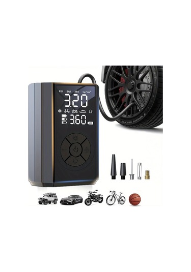 Boatshop1 Jkuoo Akıllı Led Dijital Taşınabilir Lastik Pompası 36v Usb Şarj Bisiklet Motosiklet Araba