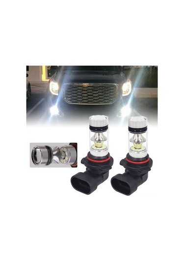 Maiyame 10 Adet H8/h9/h11/h16 Cob Led Ampul 100w 6000k 1100lm 12-24v 360 Aydınlatma Günlük Sürücü Işığı Bulb Plug & Play 50000 Saat Ömür