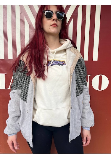 Kadın Aztek Unisex Retro Bomber Oversize Desenli Ceket Kedg4 Çok Renkli