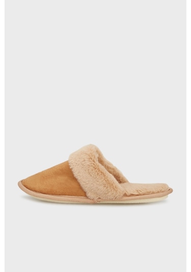 Lela Yumuşak Dokulu Peluş Bayan Terlik 6722002 Camel