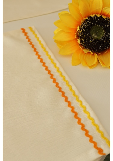 Yakacihome Ziggy 5 Parça 4 Parça Amerikan Servis & 1 Parça Runner Duck Keten Yıkanabilir Leke Tutmaz Set Krem