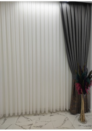 Çelik Dokuma Dökümlü Ütü Sevmez Tüm Odalar Için Spor Tül Perde (418829733)