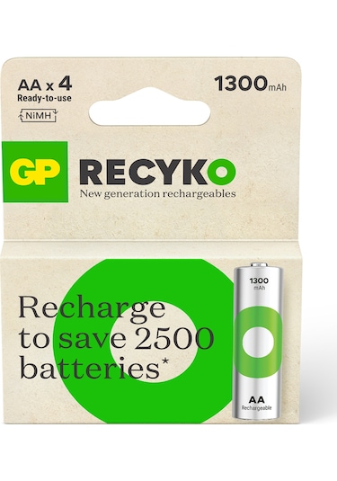 GP ReCyko GP130AAHCEMTR 1300 mAh AA Ni-MH Şarj Edilebilir Kalem Pil 4'lü