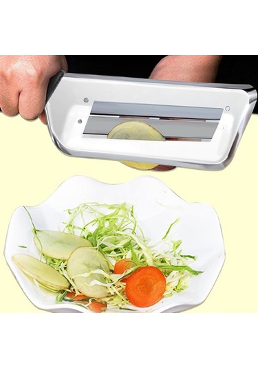 Vkemall Eşsiz Kırmızı 2'li Paket: Çift Bıçaklı Paslanmaz Çelik Meyve Sebze Dilimleyici - Güvenli Ve Verimli Kesim Kırmızı