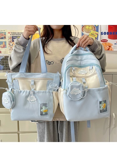 Globalpurchase Yüksek Değerli Sırt Çantası Küçük Mini Çanta Bahar Gezisi İkilisi - Mavi Mavi