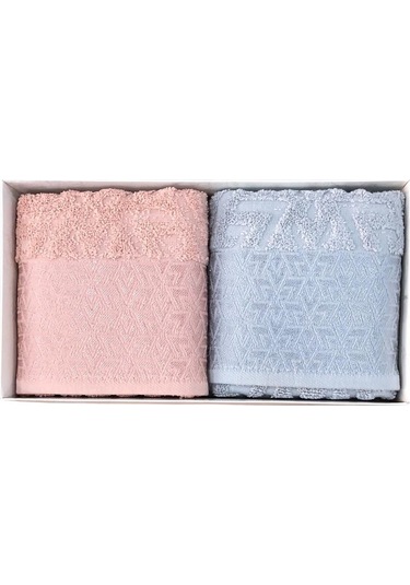 Royam Hazangülü %100 Pamuklu Jakarlı 2 Li El Yüz Havlusu Seti 50 X 90 Çok Renkli