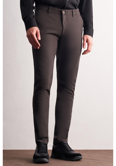 Haki Yan Cep Düz Paça Pamuklu Slim Fit Chino Casual Pantolon 1003255160 Haki