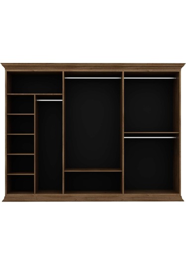 Retro 6 Kapaklı Dolap - Rahle Ceviz Ceviz