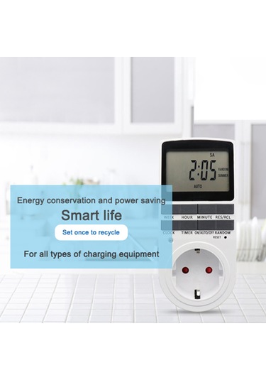 Qingmipy Akıllı Zamanlayıcı Priz - 10 Programlı Lcd Ekranlı, Enerji Tasarruflu Eu Fişli Elektrikli Cihazlar İçin