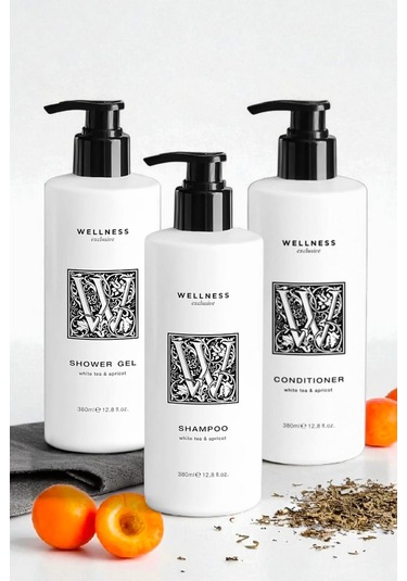 Wellness Exclusive White Tea & Apricot Shampoo 380 Ml + Conditioner 380 Ml + Shower Gel 380 Ml Tüm Saçlar