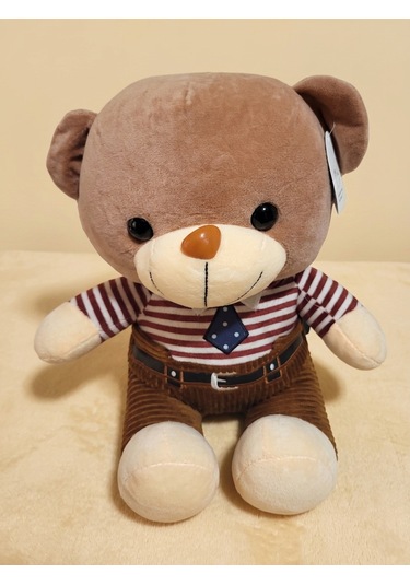 Peluş Tulumlu Ayıcık 45 Cm Kahverengi