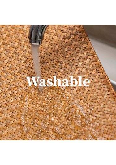 Mutfak Matı Dokuma Amerikan Servisleri 6'lı Set, Doğal Denizotu Isıya Dayanıklı Kahverengi