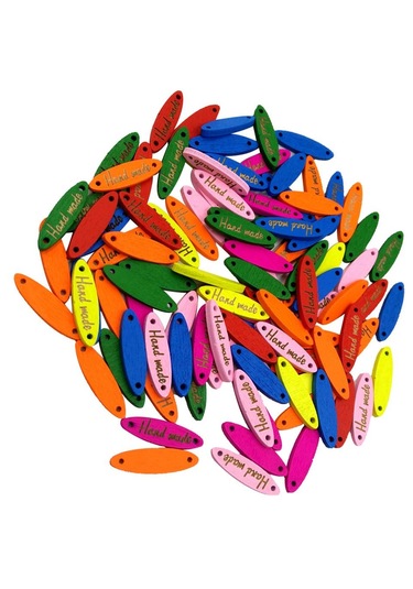 Homyl 100 Parça Karışık 2 Delikli Etiket "el Yapımı"