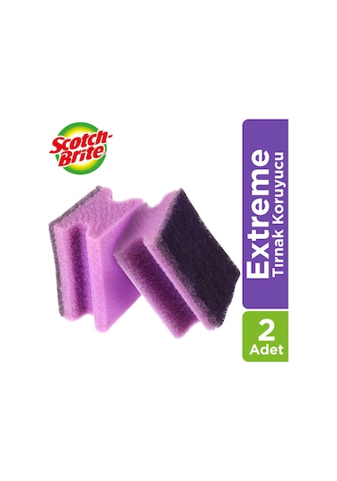 Scotch Brite Extreme Tırnak Koruyucu Bulaşık Süngeri Mor 2 Adet