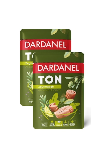 Dardanel Zeytinyağlı Ton Balığı Poşet 80 gr x 2 Adet