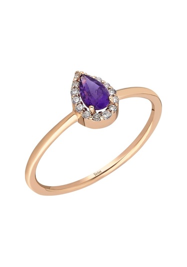 Sirius Pırlanta Damla Ametist Taşlı Yüzük 0817R0232