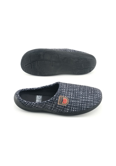 Gezer Erkek Kışlık Pu Rahat Taban Ev Bahçe Gondol Terlik Siyah