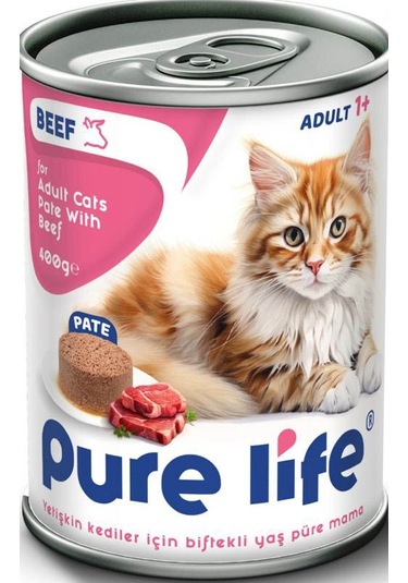 Pure Life Sığır Etli Yetişkin Kedi Konservesi 20 x 400 G