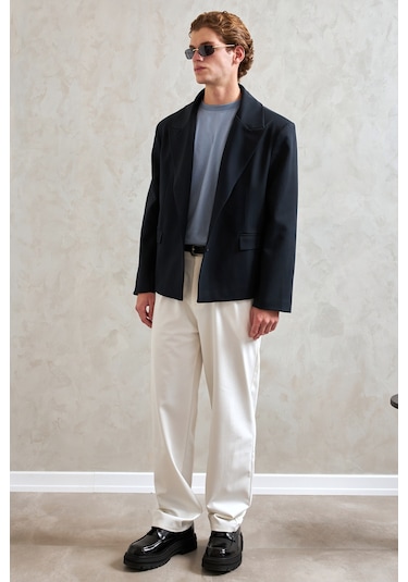 Hyman Erkek Oversize Blazer Ceket Lacivert