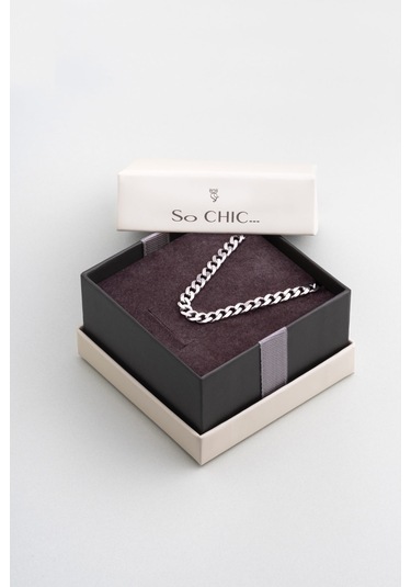 Perseus 60 Cm Gümüş Erkek Zincir Kolye Gri