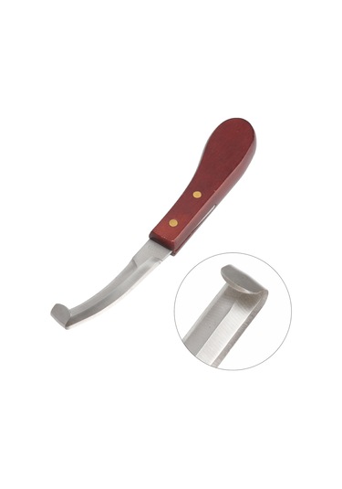 Kangvka Saçma Ayak Tamiri Aracı: Çift Taraflı Bıçaklı Sağ El Bıçağı, Paslanmaz Çelik, Ahşap Saplı, At Ve Hayvanlar İçin