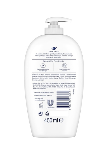 Dove Caring 1/4 Nemlendirici Krem Etkili Sıvı Sabun Nemlendirici 3 x 450 ML