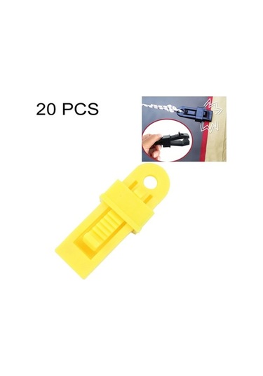 Novahub 20 Adet Açık Çadır Tenteleri Rüzgar Geçirmez Sabitleme Klip Çok Fonksiyonlu Rüzgar Halat Toka Yellow Sarı Sarı