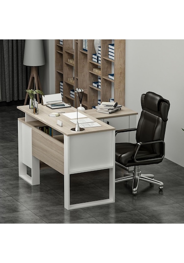 Ares Çalışma Masası Ofis Masası Bilgisayar Masası Beyaz - Alize Beyaz