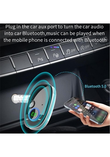 Sones Araç Bluetooth Alıcısı Müzik Çalar Kablosuz Ses Dönüştürücü Siyah