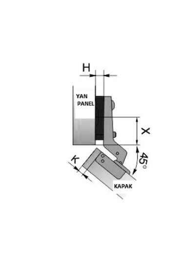 Serrahırdavat 45 Derece Menteşe Frensiz
