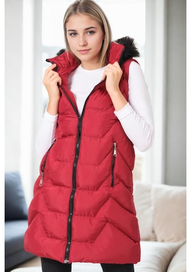 Z9761 Dewberry Bayan Yelek-bordo Bordo