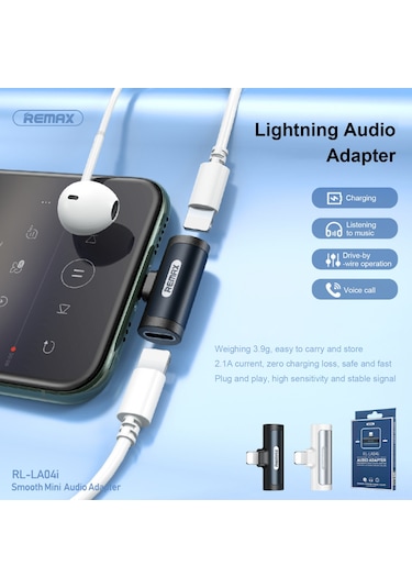 Suofeng Remax Rl-la04i Beyaz Çift Lightning Portlu Ses Adaptörü: Hızlı Şarj + Müzik Dinleme, Düşük Gecikmeli Sesli Arama, T-şekilli Tasarım
